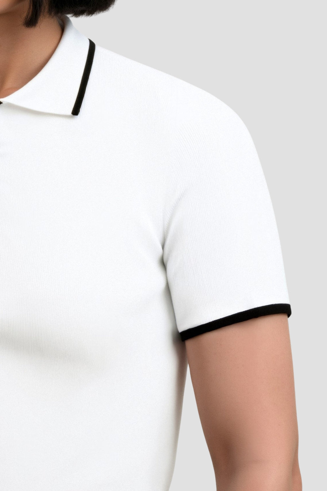 Vallini - Polo con bottoni con bordo elegante a contrasto