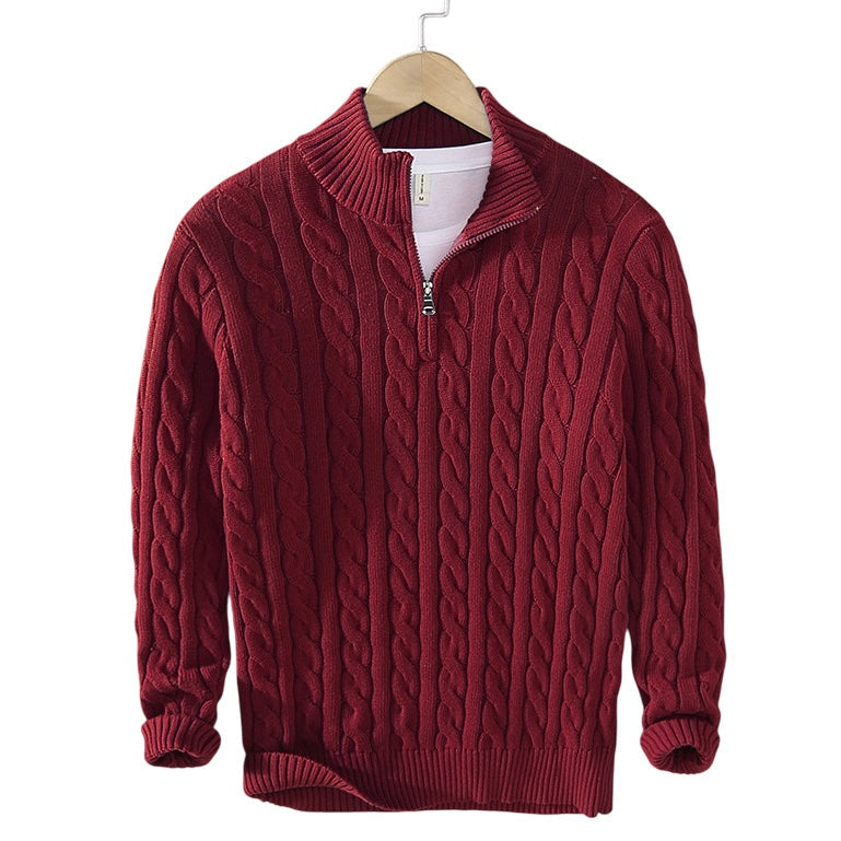 Enzo Vallini - Maglione a Treccia con Zip