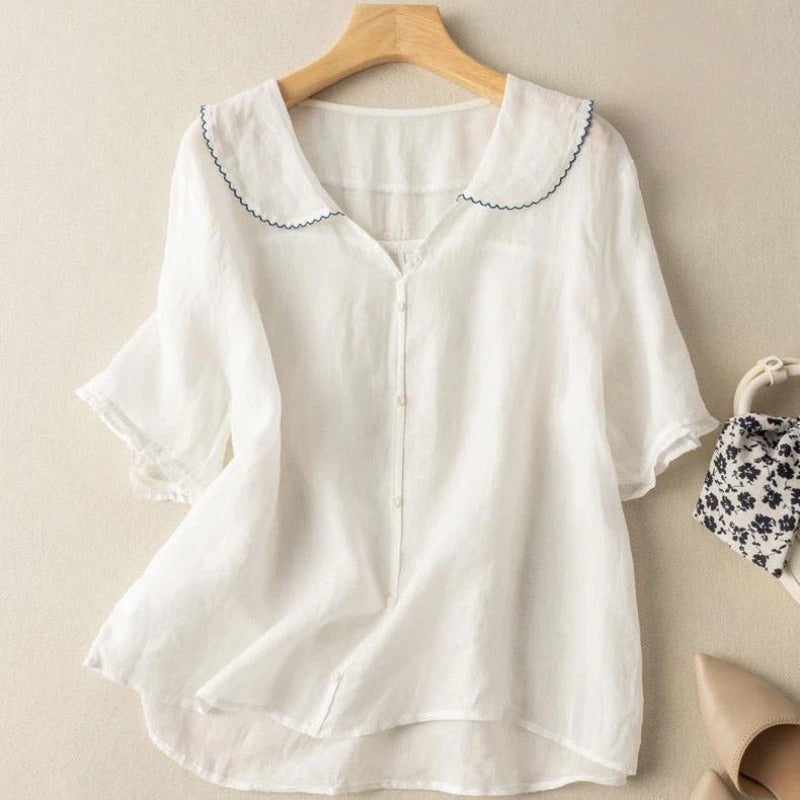 Blusa in lino Lunella