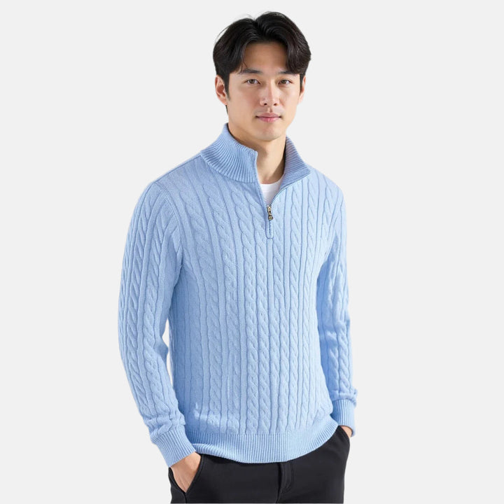 Enzo Vallini - Maglione a Treccia con Zip