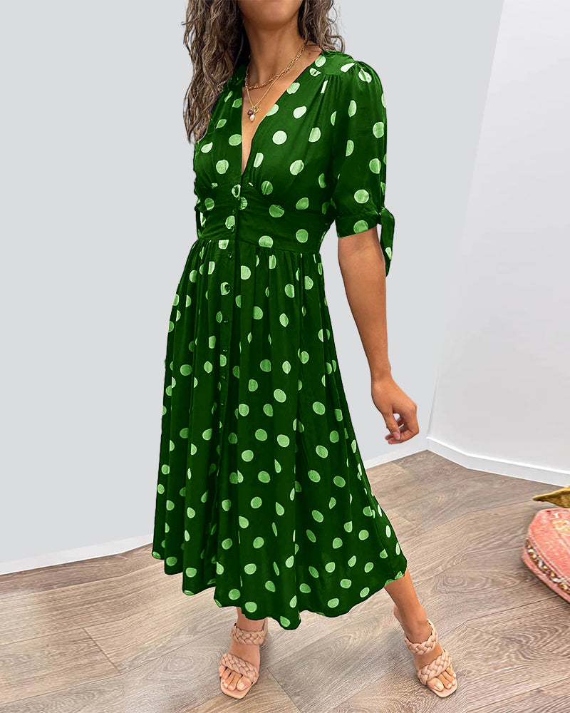 Grace™ | Abito con scollo a V e pois