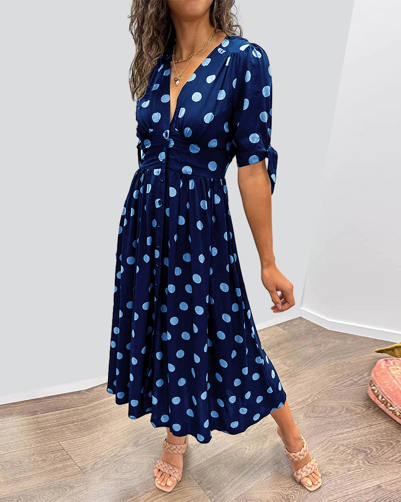 Grace™ | Abito con scollo a V e pois