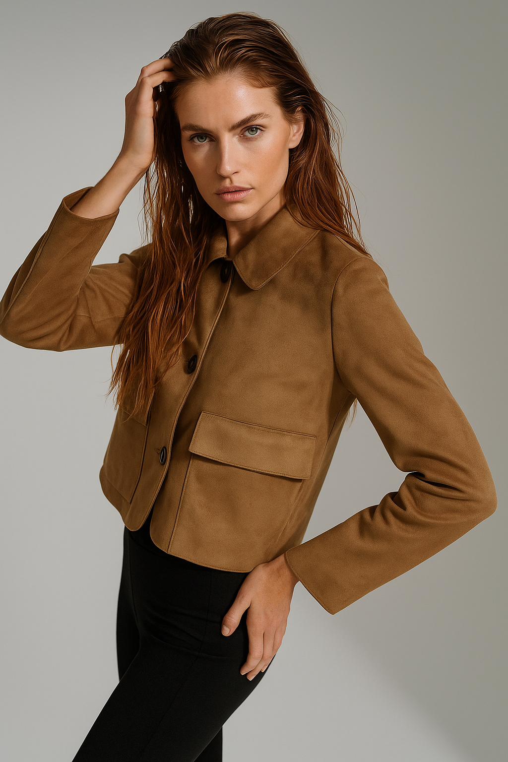 Chiara Valli – Giacca Cropped in Suede