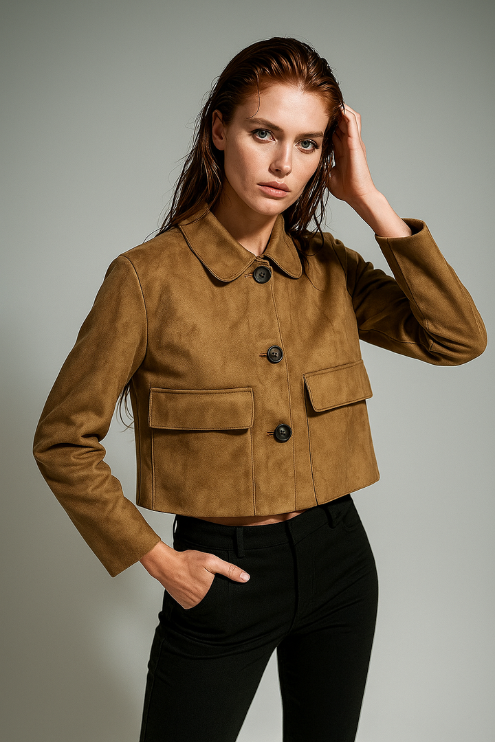 Chiara Valli – Giacca Cropped in Suede