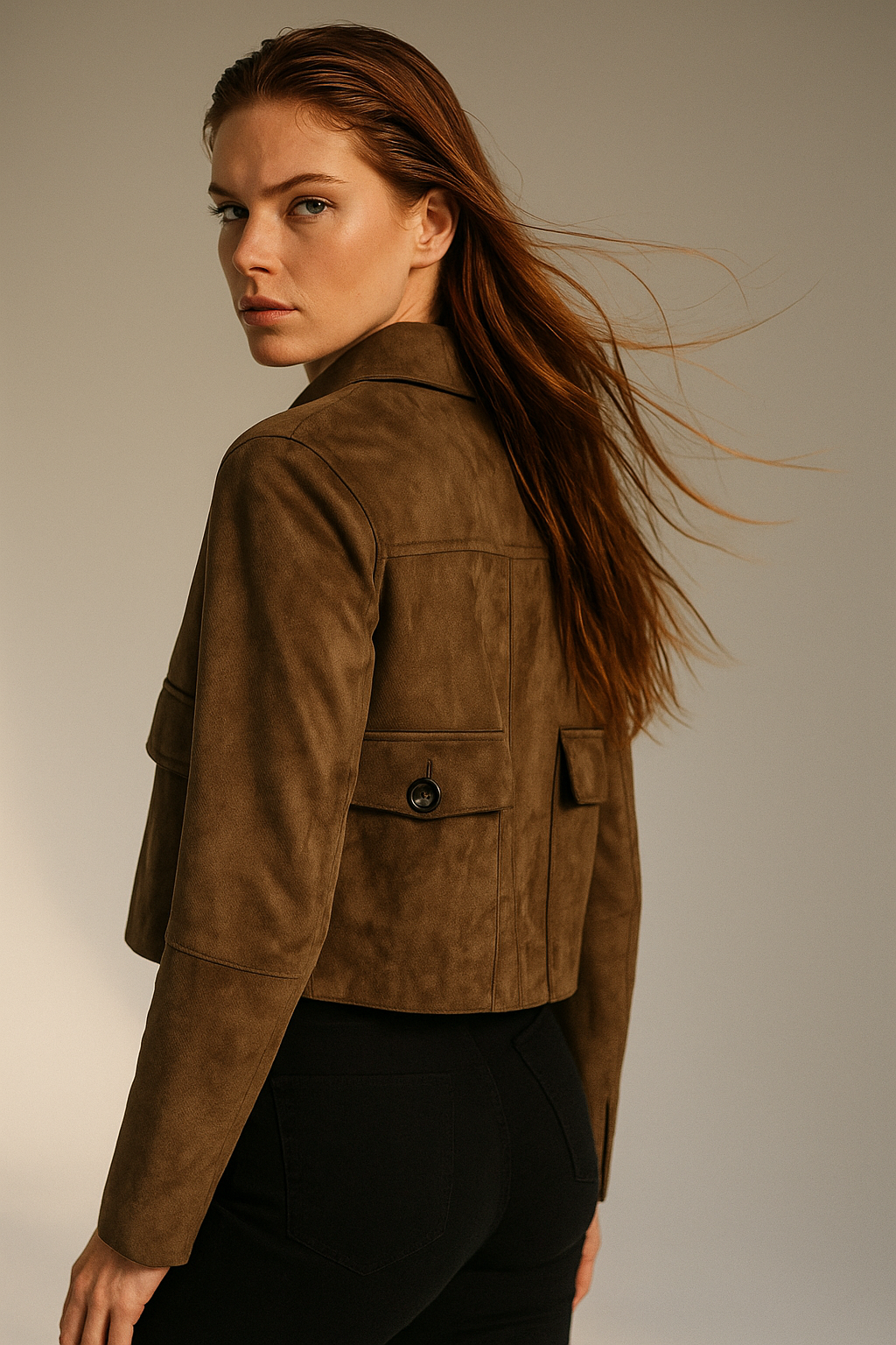 Chiara Valli – Giacca Cropped in Suede