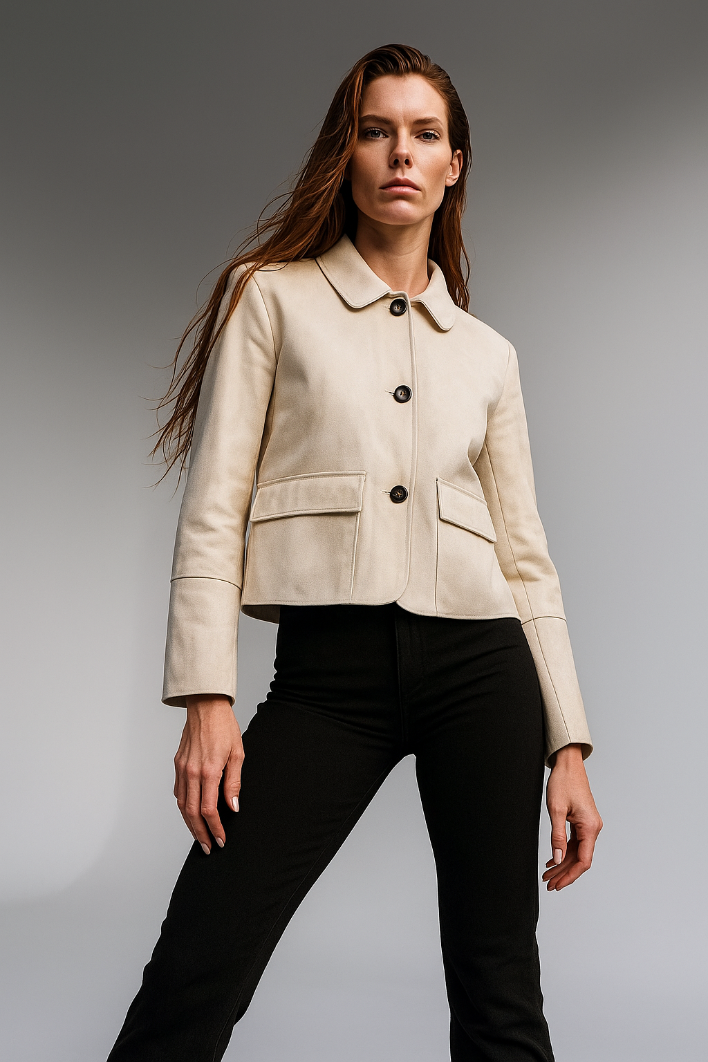 Chiara Valli – Giacca Cropped in Suede