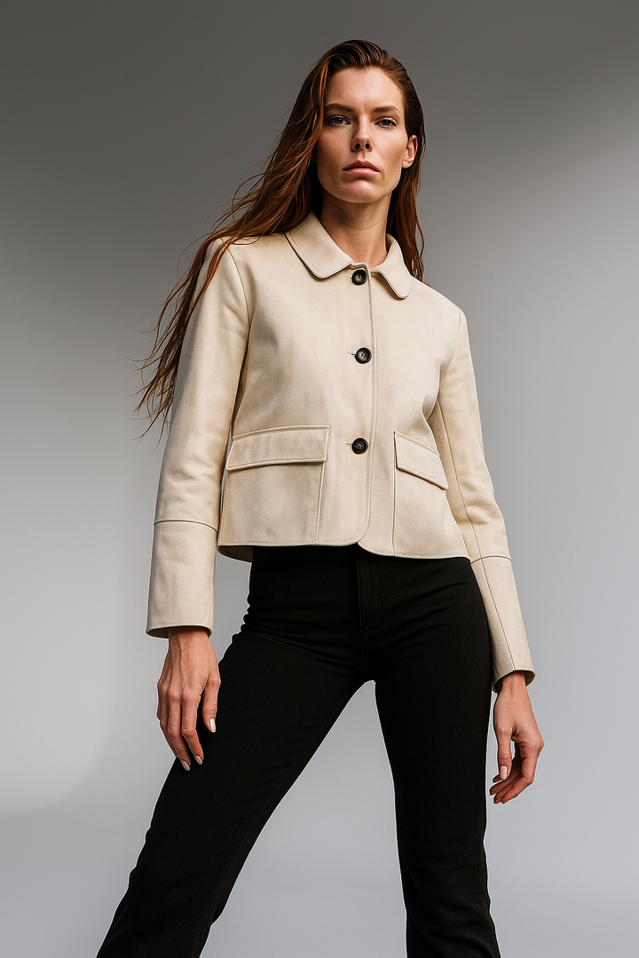 Chiara Valli – Giacca Cropped in Suede