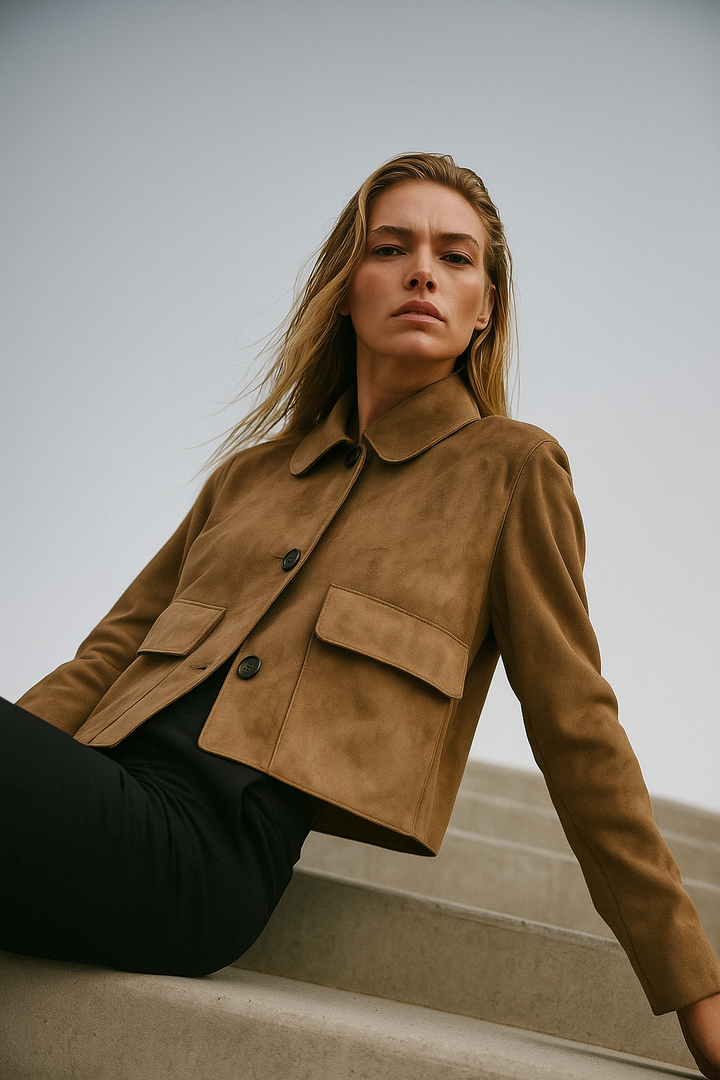 Chiara Valli – Giacca Cropped in Suede
