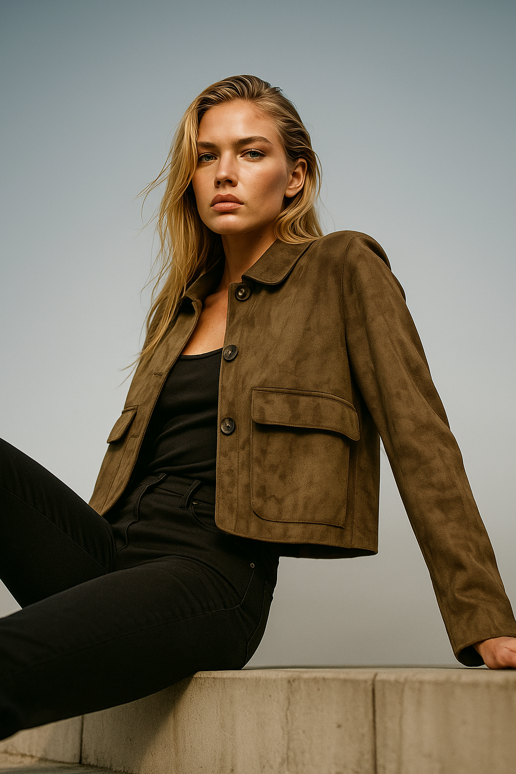 Chiara Valli – Giacca Cropped in Suede