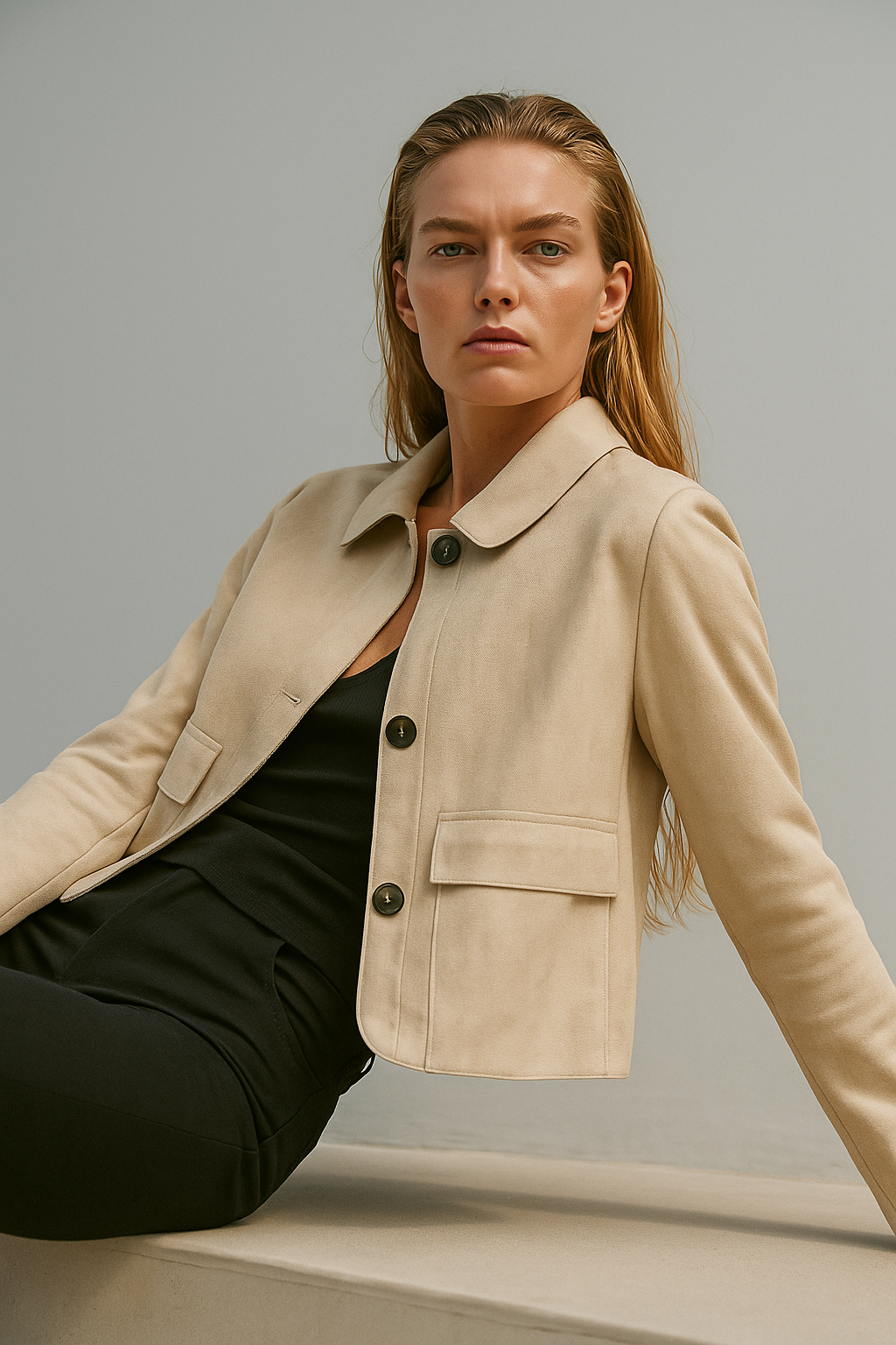 Chiara Valli – Giacca Cropped in Suede