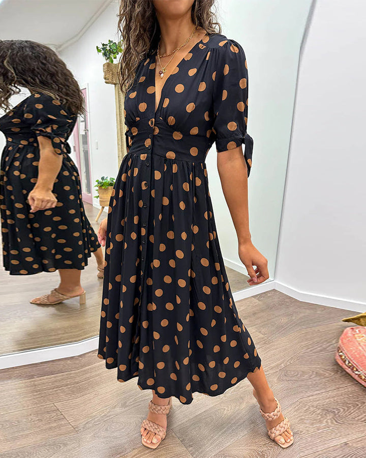 Grace™ | Abito con scollo a V e pois
