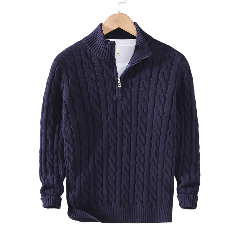 Enzo Vallini - Maglione a Treccia con Zip