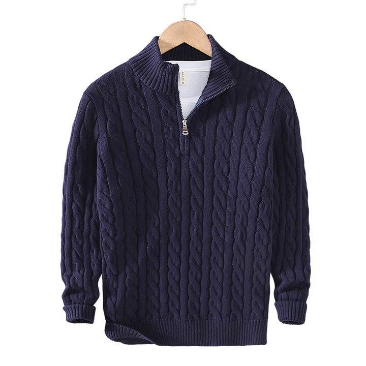 Enzo Vallini - Maglione a Treccia con Zip