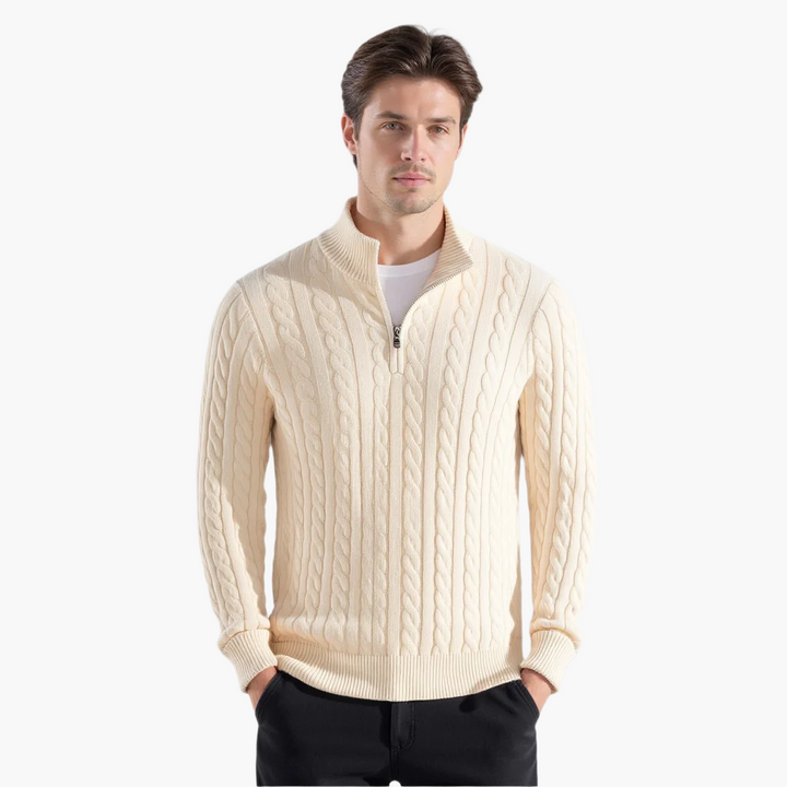 Enzo Vallini - Maglione a Treccia con Zip