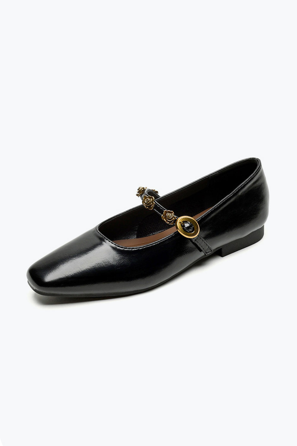 MIREL – Ballerine a punta quadrata con cinturino decorativo