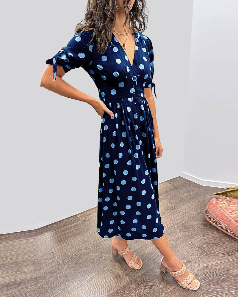Grace™ | Abito con scollo a V e pois