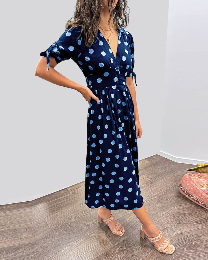 Grace™ | Abito con scollo a V e pois
