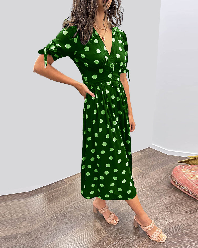 Grace™ | Abito con scollo a V e pois