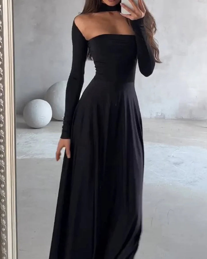 SY – Abito elegante a maniche lunghe tinta unita