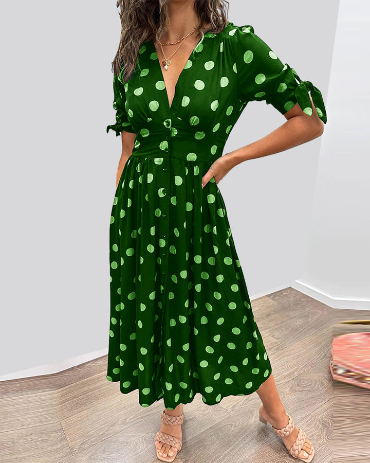 Grace™ | Abito con scollo a V e pois