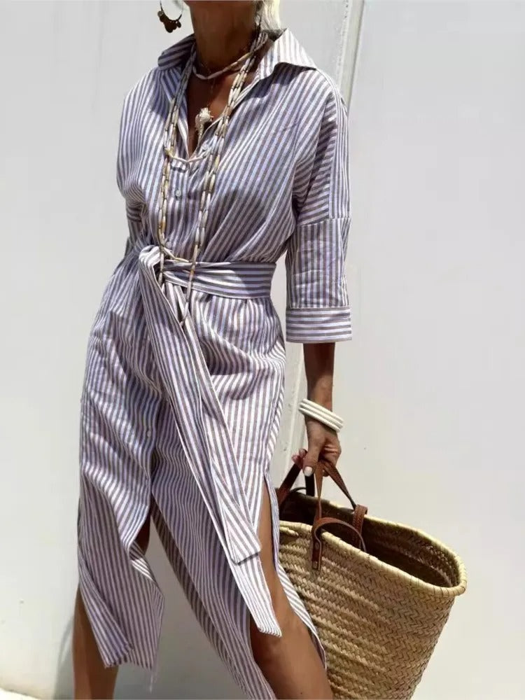Marinella – L’abito camicia a righe