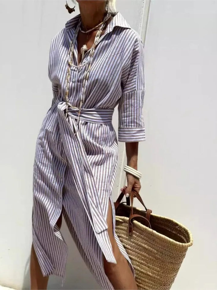 Marinella – L’abito camicia a righe