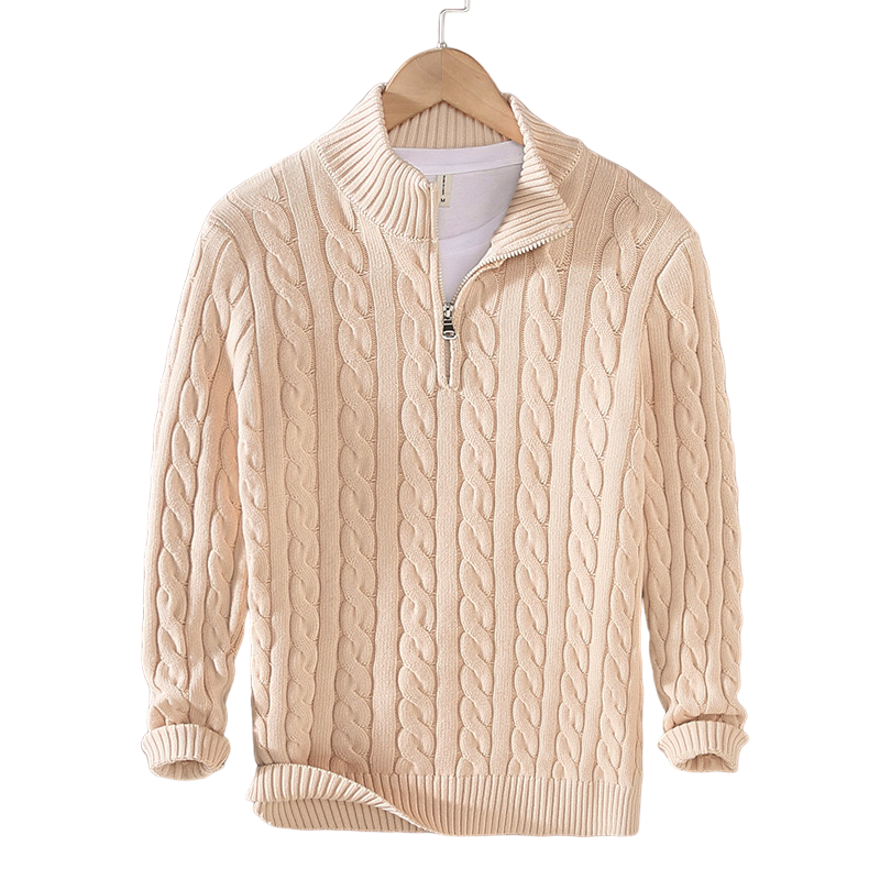 Enzo Vallini - Maglione a Treccia con Zip