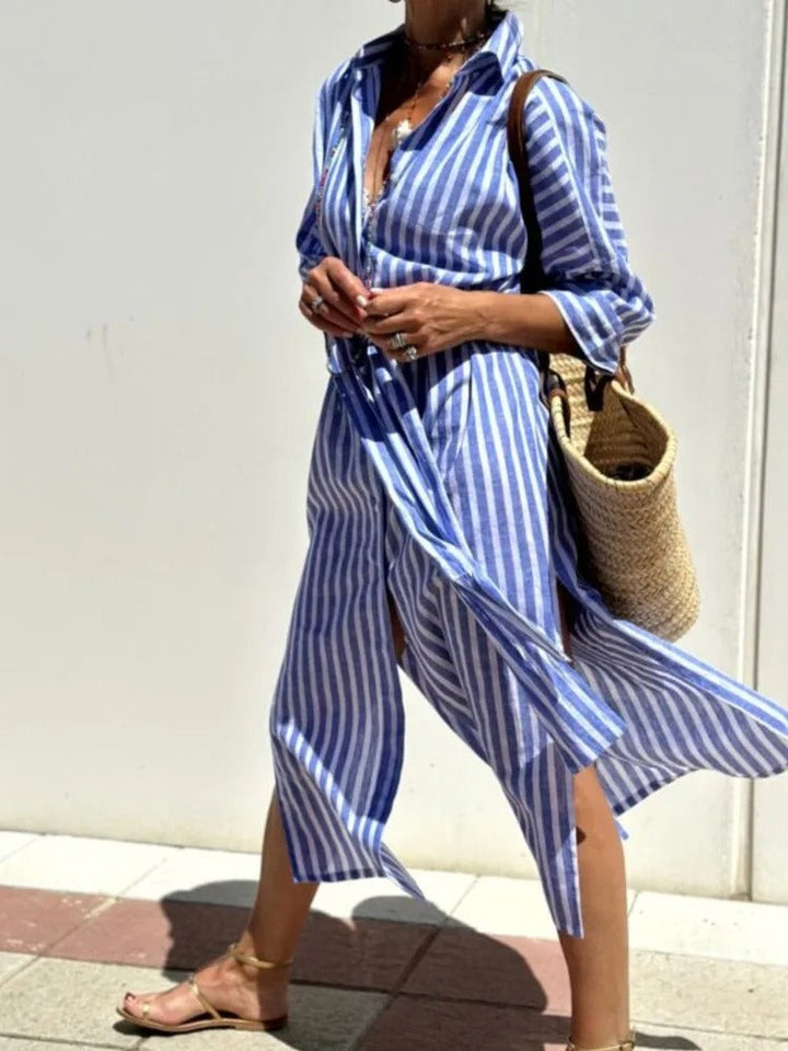 Marinella – L’abito camicia a righe