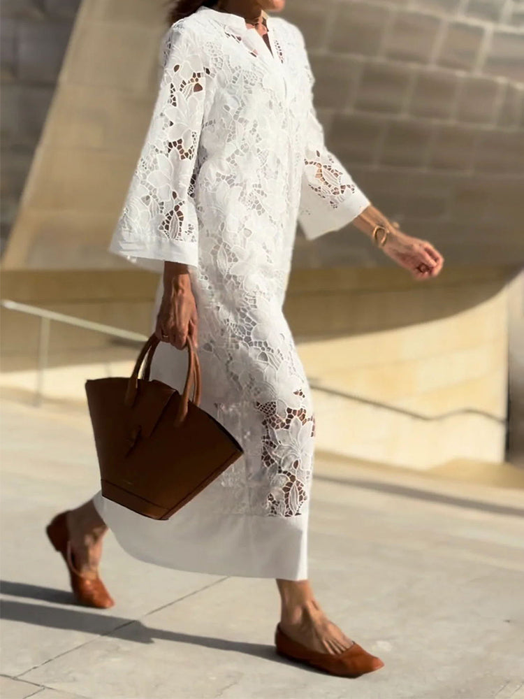 Alba™- Abito in pizzo moderno, fluido e raffinato