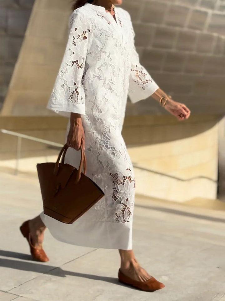 Alba™- Abito in pizzo moderno, fluido e raffinato