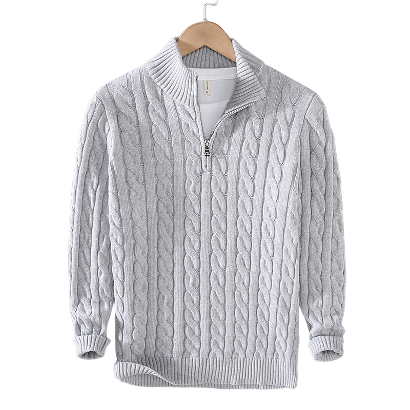 Enzo Vallini - Maglione a Treccia con Zip