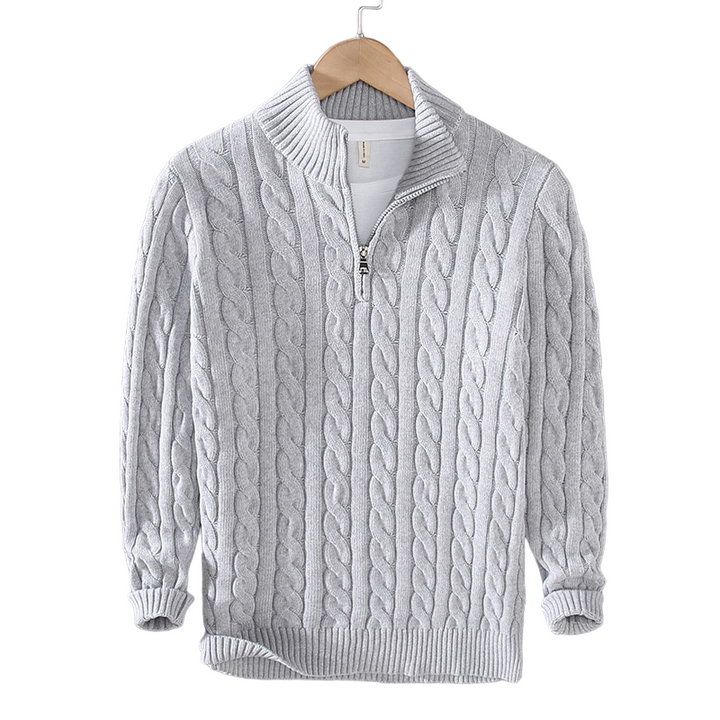Enzo Vallini - Maglione a Treccia con Zip