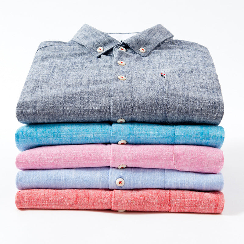 Camicia Vallini in lino Gossamer traspirante