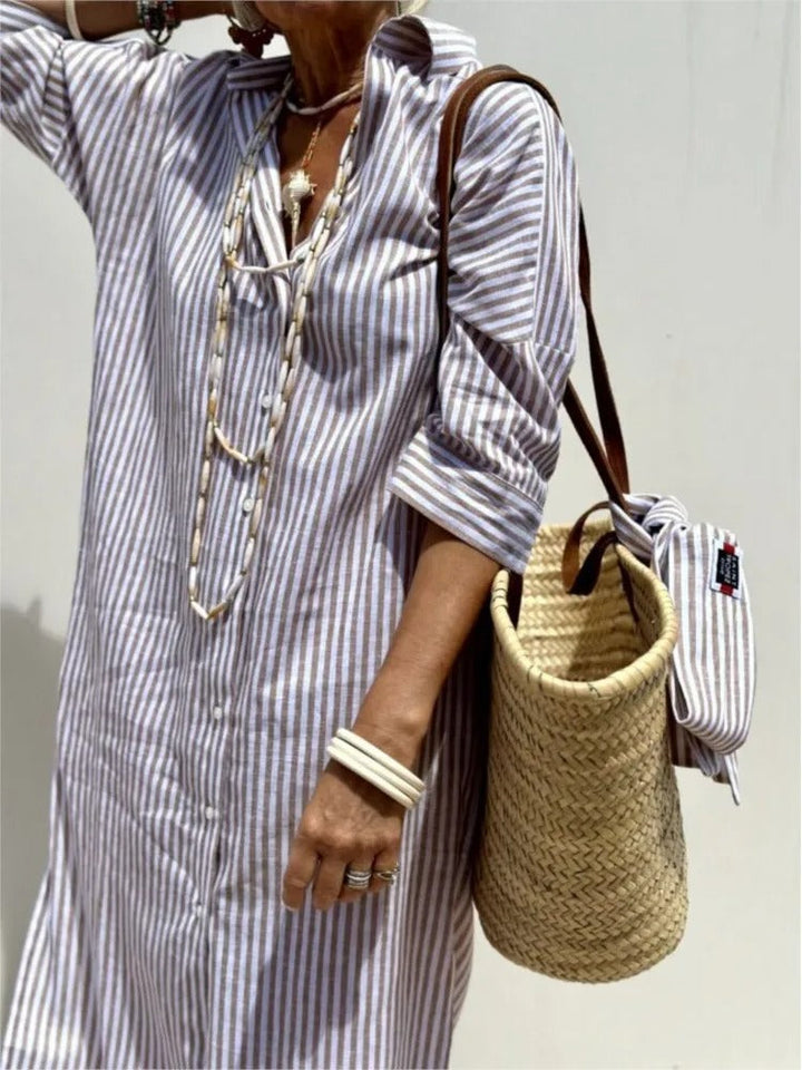 Marinella – L’abito camicia a righe