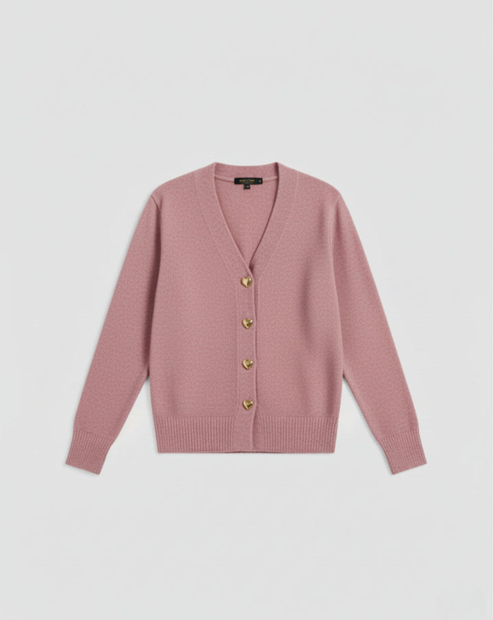 Cardigan in Lana con Bottoni a Cuore