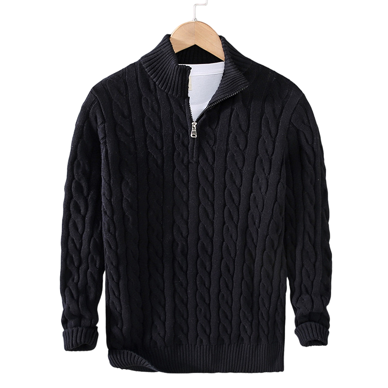 Enzo Vallini - Maglione a Treccia con Zip