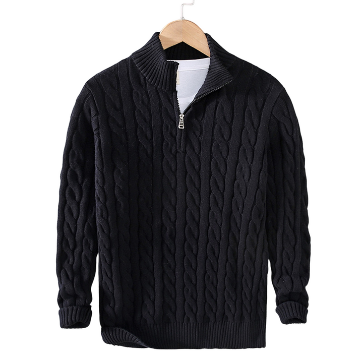 Enzo Vallini - Maglione a Treccia con Zip