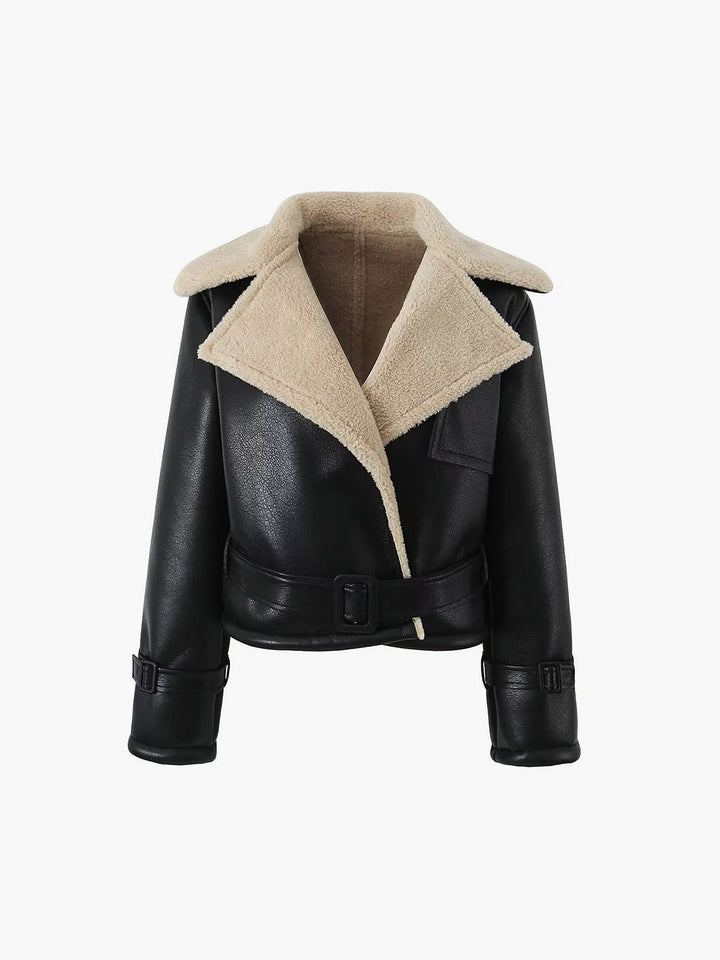 Isabella Conti– Giacca Aviatore in Pelle con Fodera in Shearling