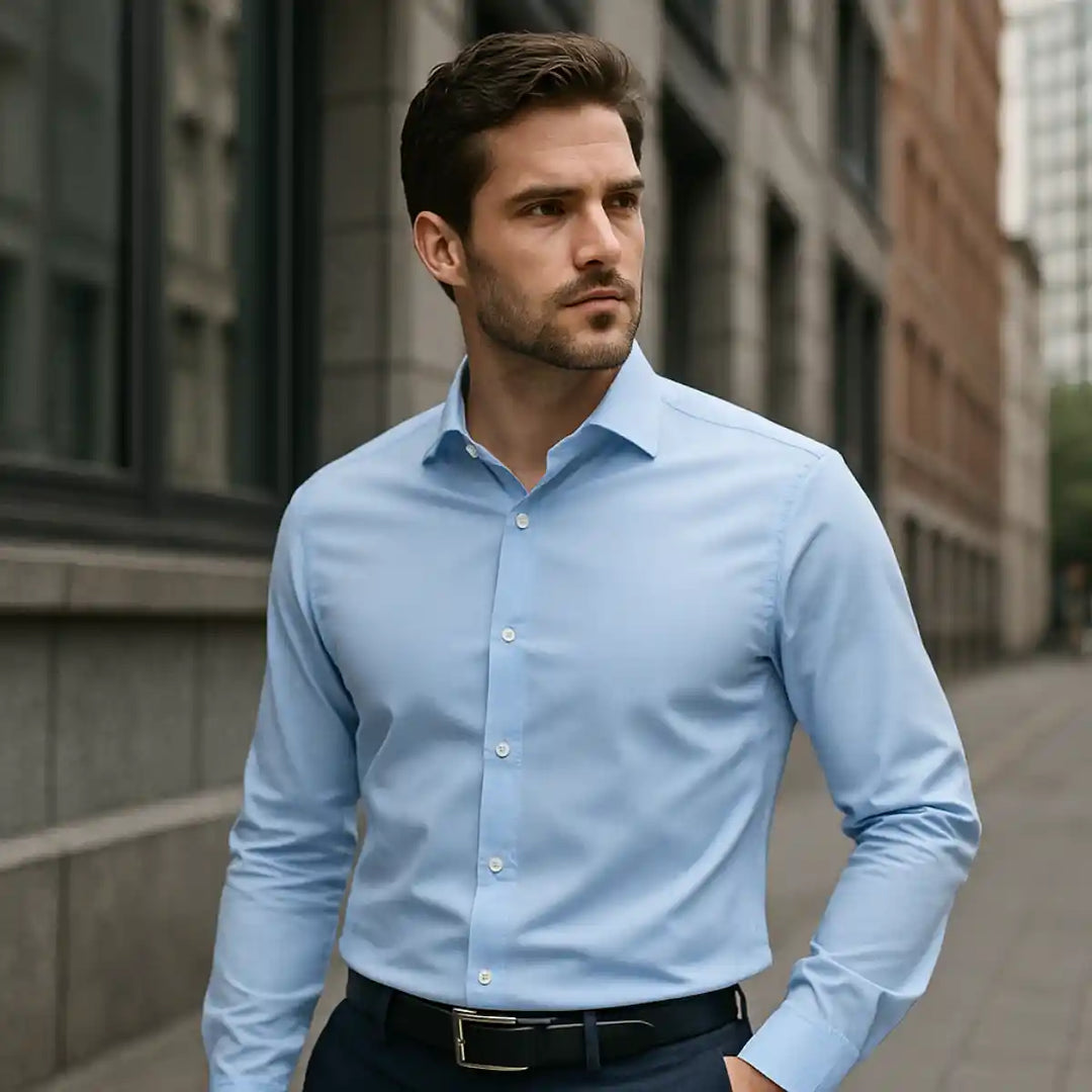Enzo Vallini-Camicia a Taglio Aderente e Antipiega