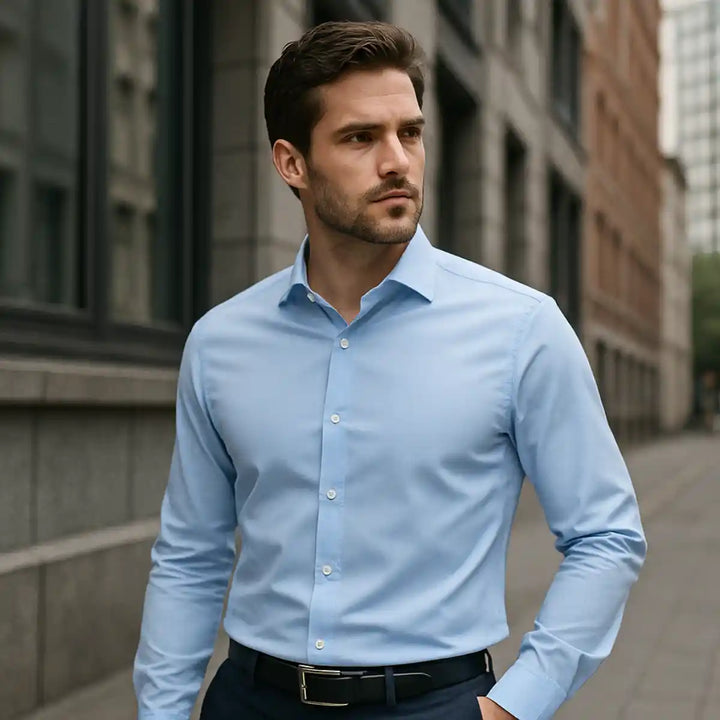 Enzo Vallini-Camicia a Taglio Aderente e Antipiega