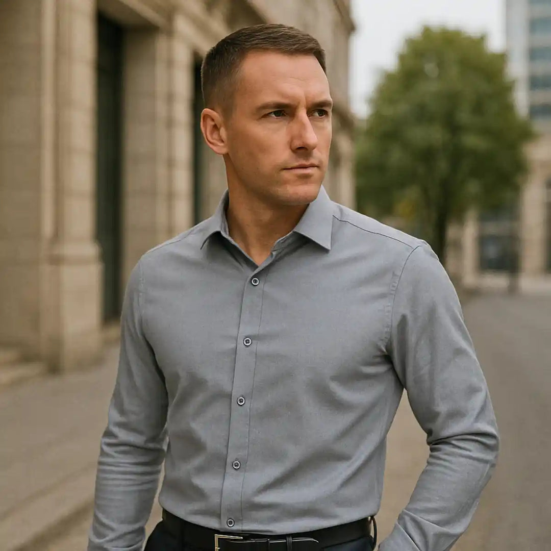 Enzo Vallini-Camicia a Taglio Aderente e Antipiega