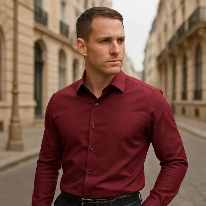 Enzo Vallini-Camicia a Taglio Aderente e Antipiega
