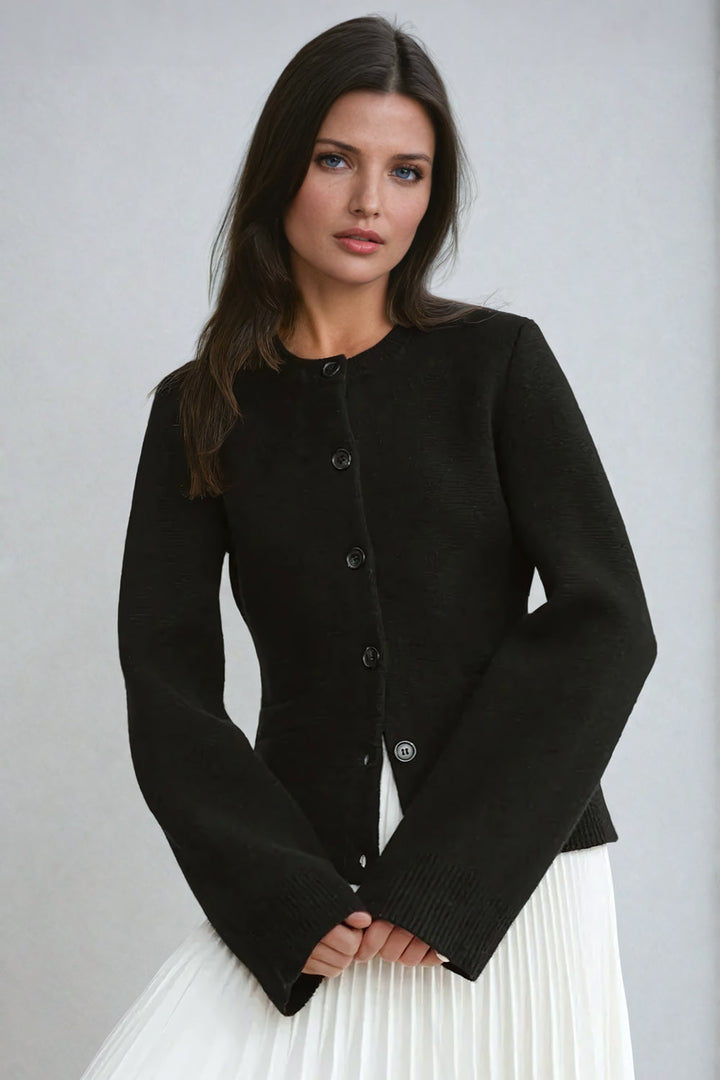 Dolcezza-Maglione con bottoni e dettagli a coste