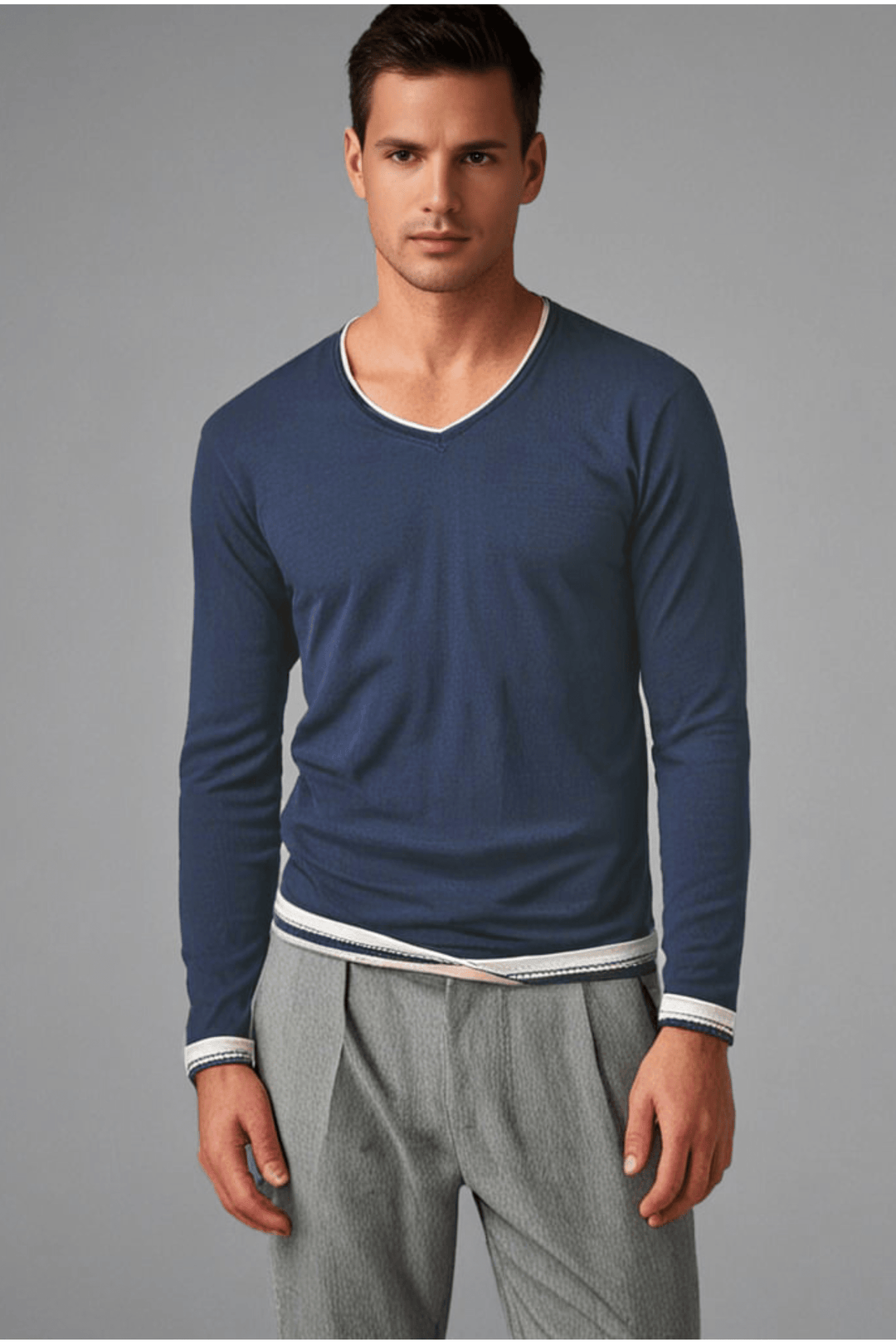 VALLINI T-SHIRT IN COTONE A MANICHE LUNGHE