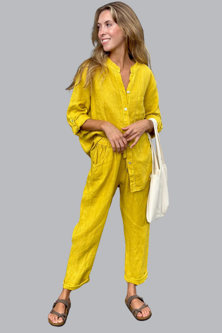 Chiara- Set di camicia e pantaloni in lino