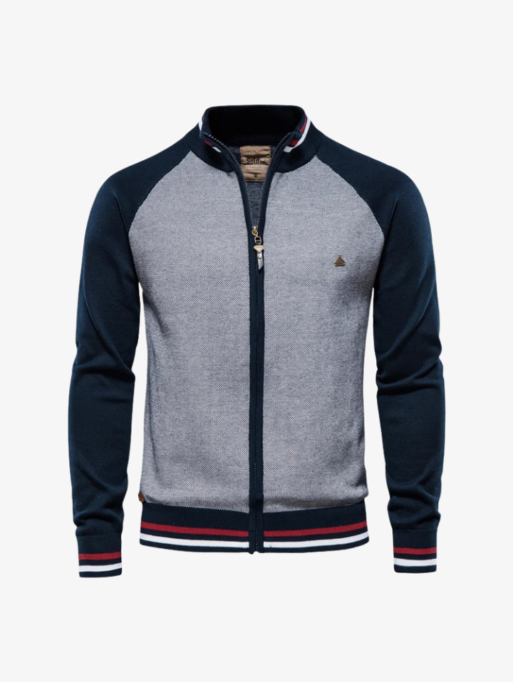 Enzo Vallini™ – Cardigan Zip Patchwork