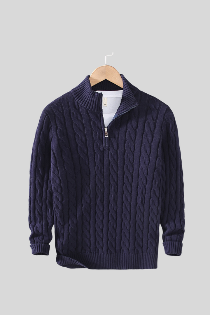Enzo Vallini - Maglione a Treccia con Zip