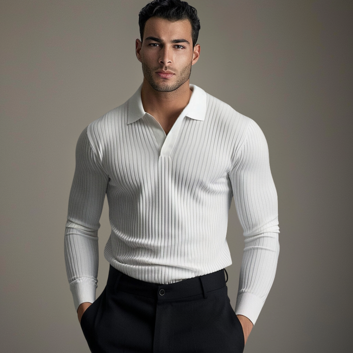 Stefano polo in maglia a coste