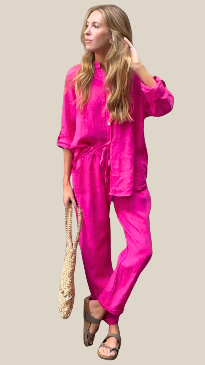 Chiara- Set di camicia e pantaloni in lino