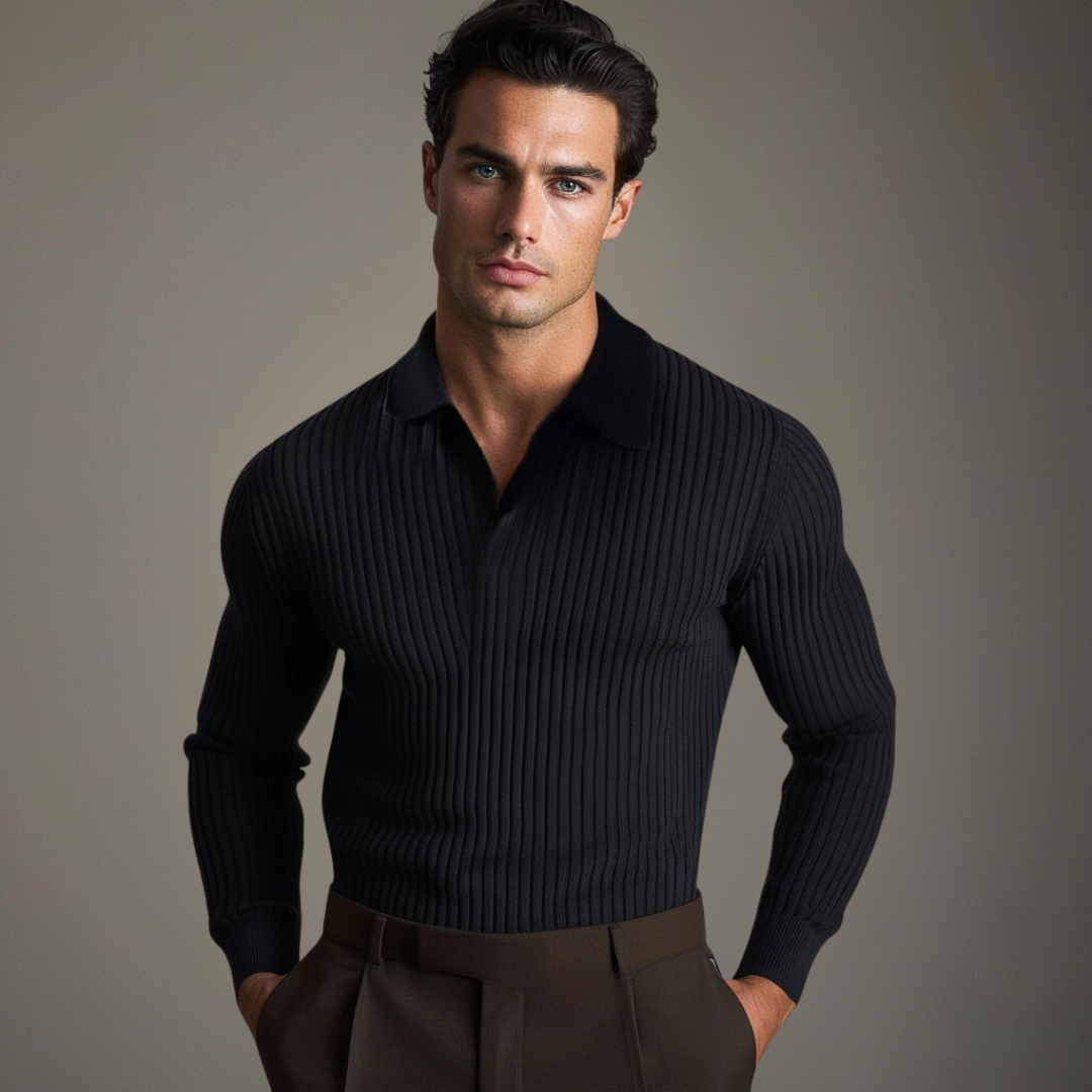 Stefano polo in maglia a coste